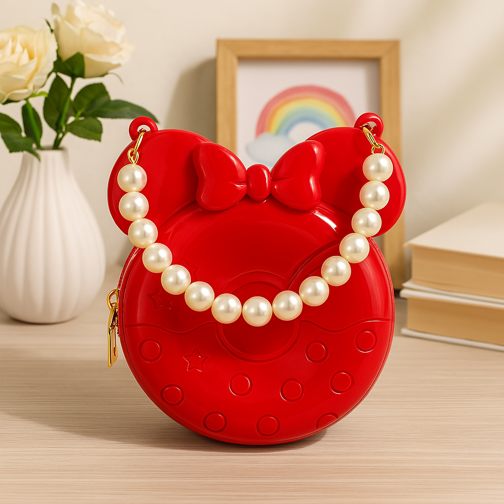 Glossy Red Minnie Mouse Handbag for Kids