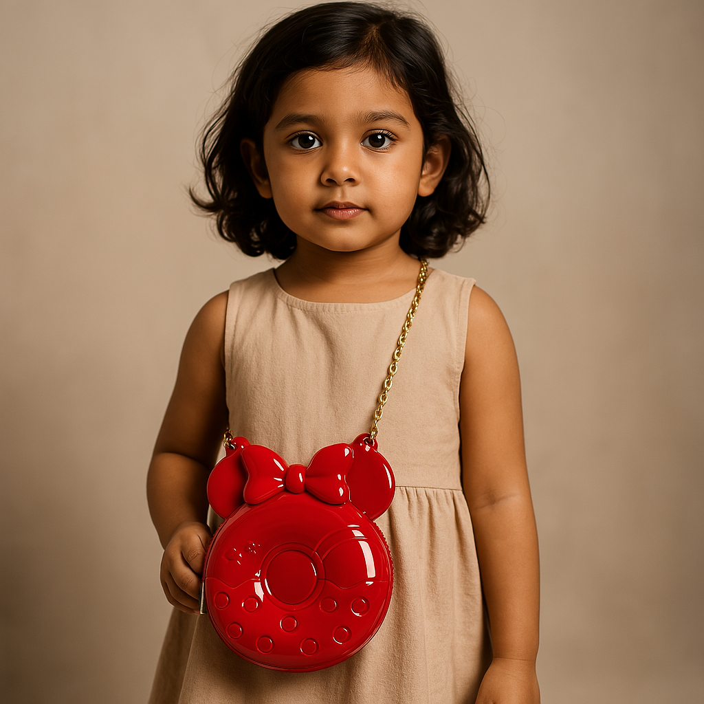 Glossy Red Minnie Mouse Handbag for Kids