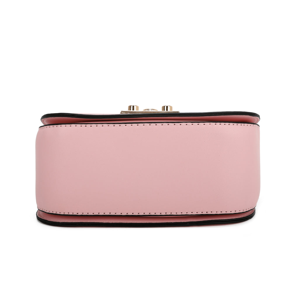 Elegant Rectangular Flap Bag with Metallic Lock & Top Handle.