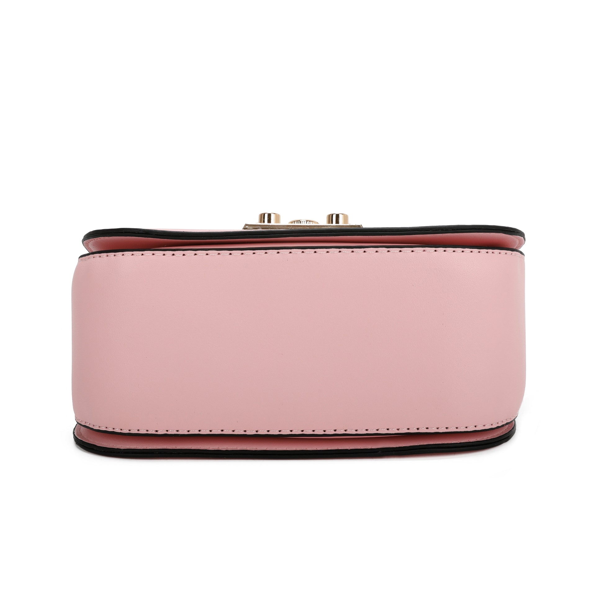 Elegant Rectangular Flap Bag with Metallic Lock & Top Handle.