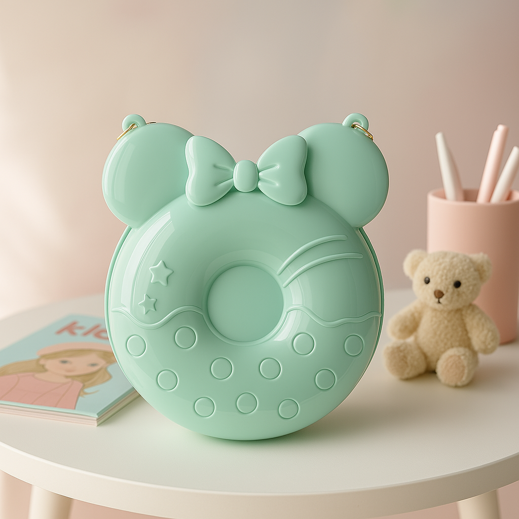 Glossy Green Minnie Mouse Handbag for Girls