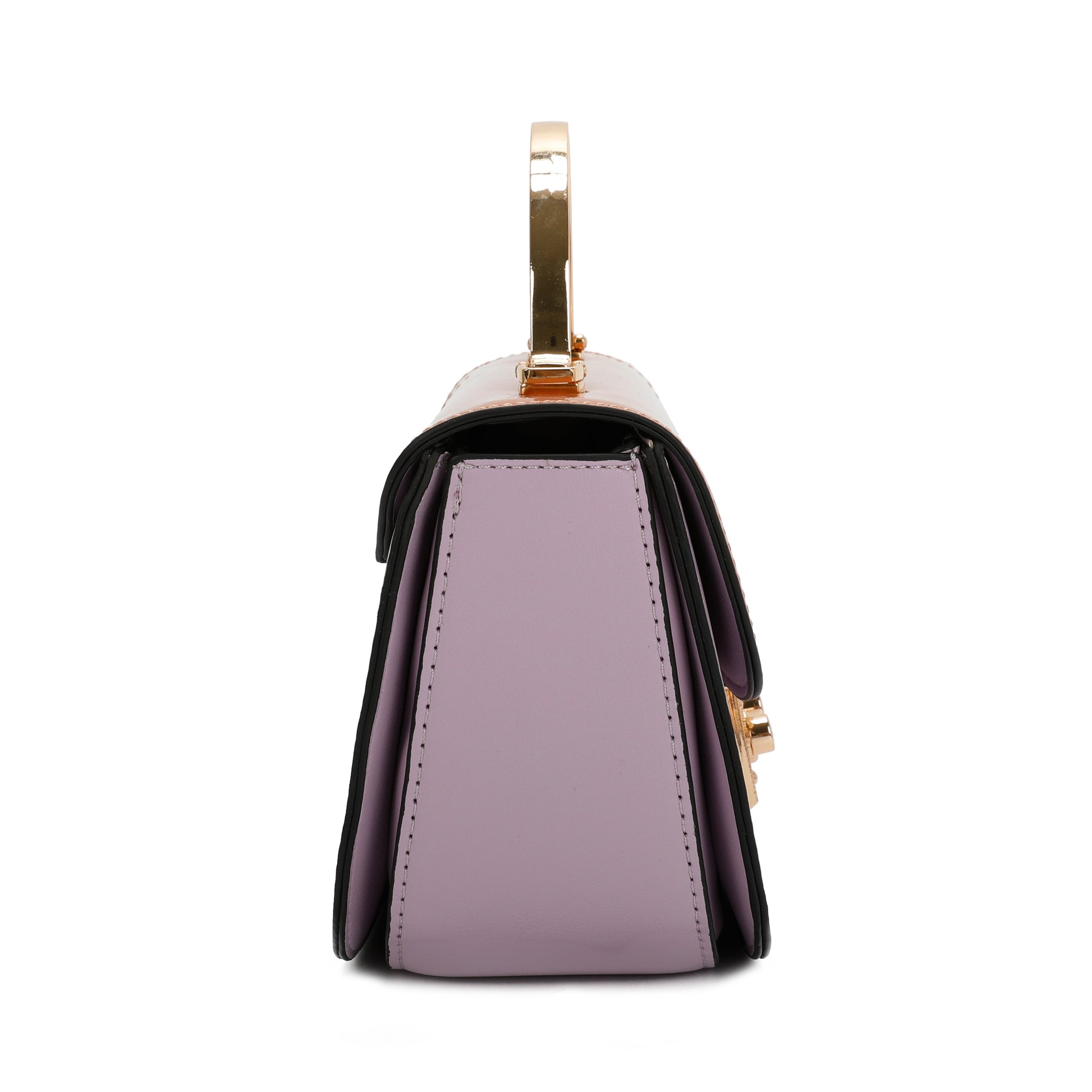 Elegant Rectangular Flap Bag with Metallic Lock & Top Handle.