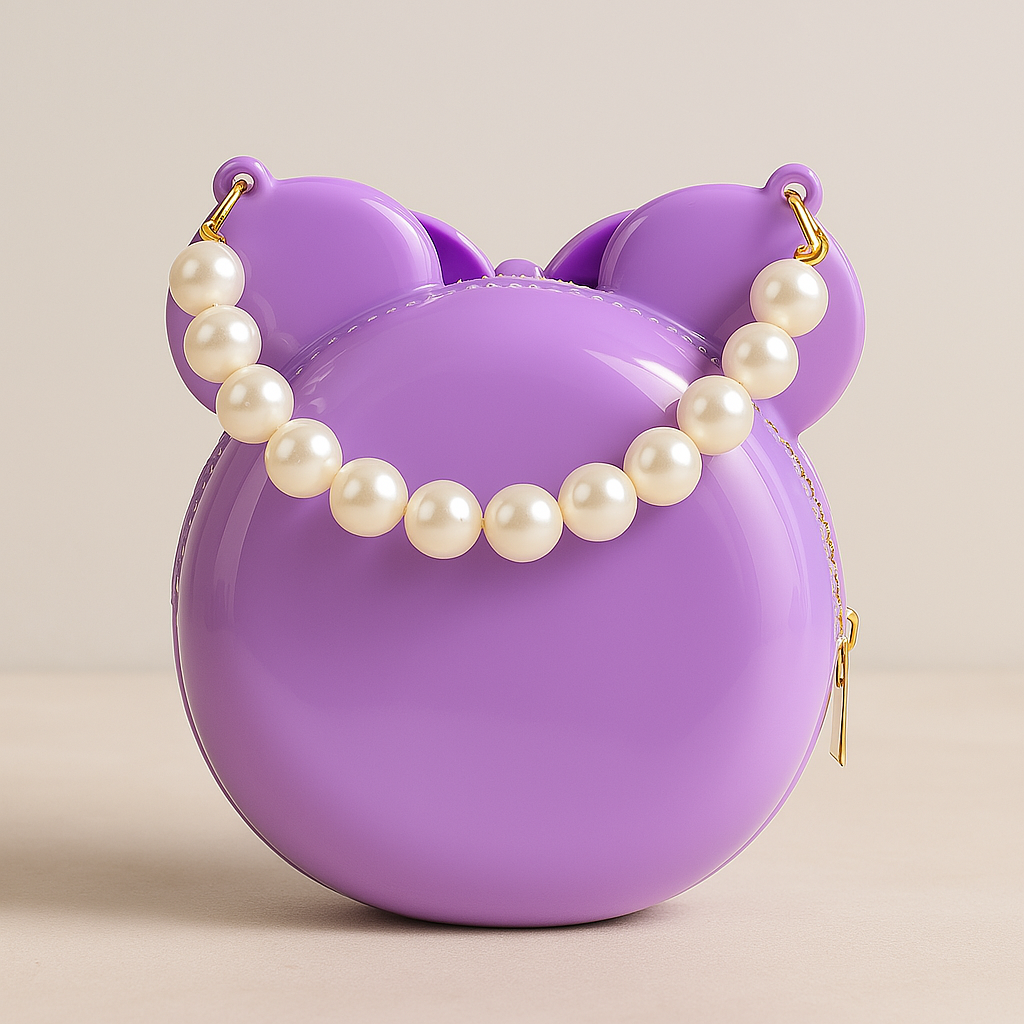 Glossy Purple Minnie Mouse Handbag for Girls