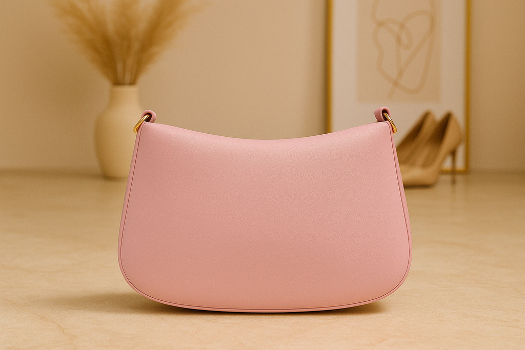 Taupe Pearl Strap Sling Bag - Elegant Shoulder Handbag for Women