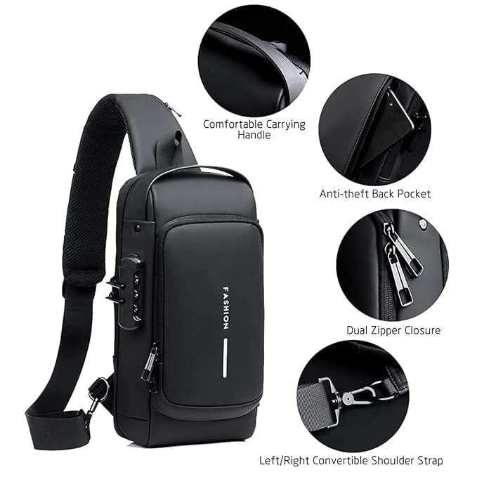 Anti-Theft USB Charging Sling Bag