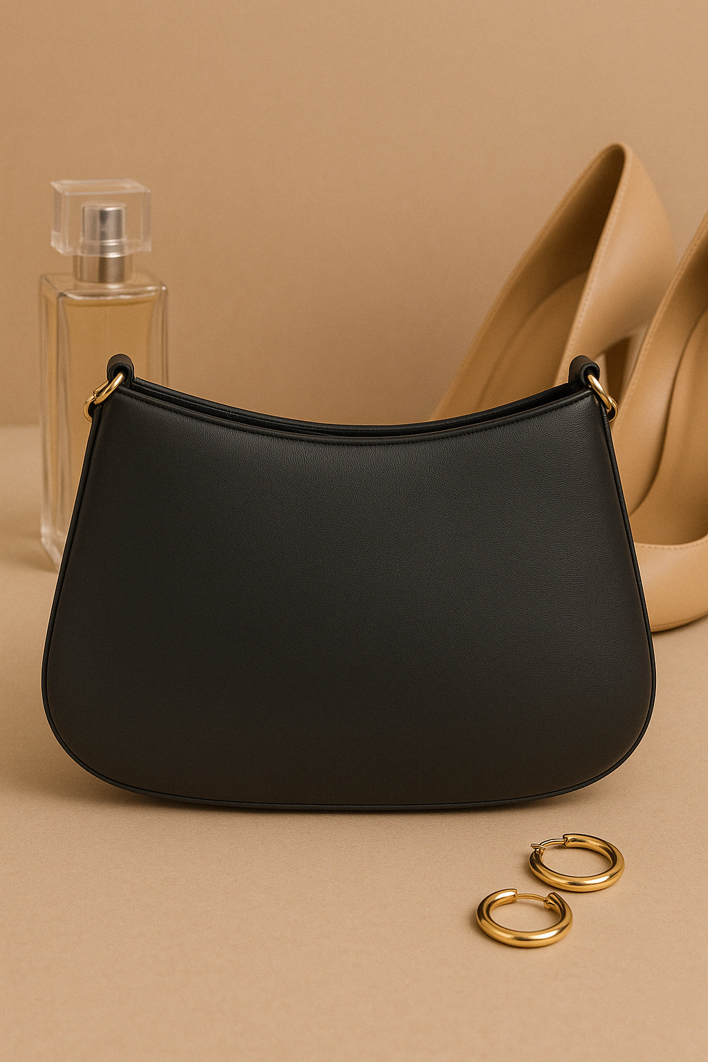 Taupe Pearl Strap Sling Bag - Elegant Shoulder Handbag for Women