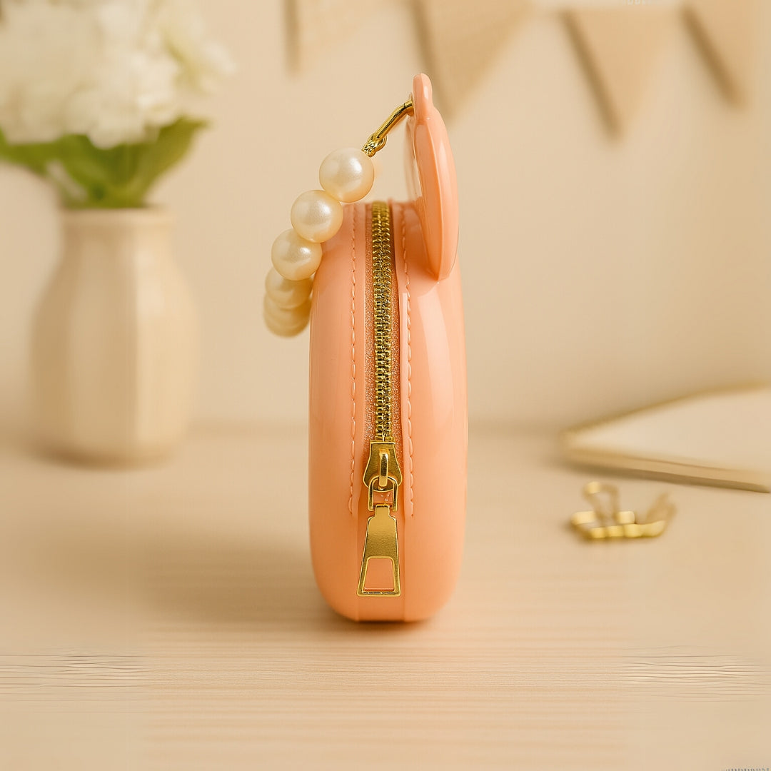 Glossy Peach Minnie Mouse Handbag for Girls