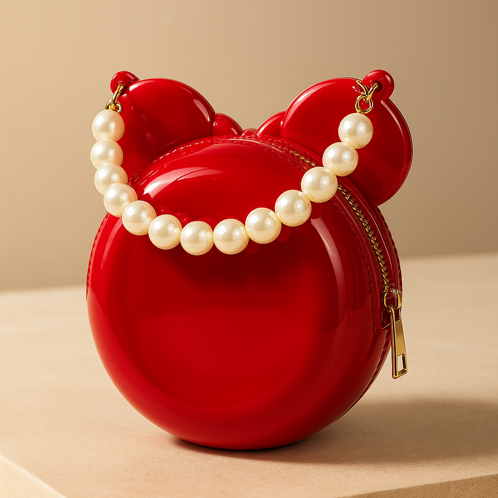 Glossy Red Minnie Mouse Handbag for Kids