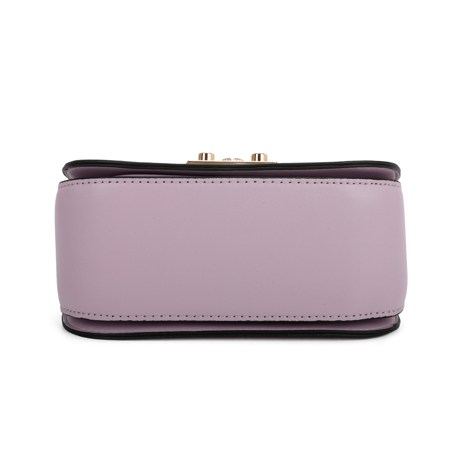 Elegant Rectangular Flap Bag with Metallic Lock & Top Handle.
