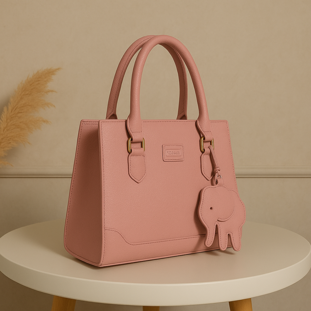 Classic Structured Tote Pink HandBag For Women – Premium Office & Casual Handbag