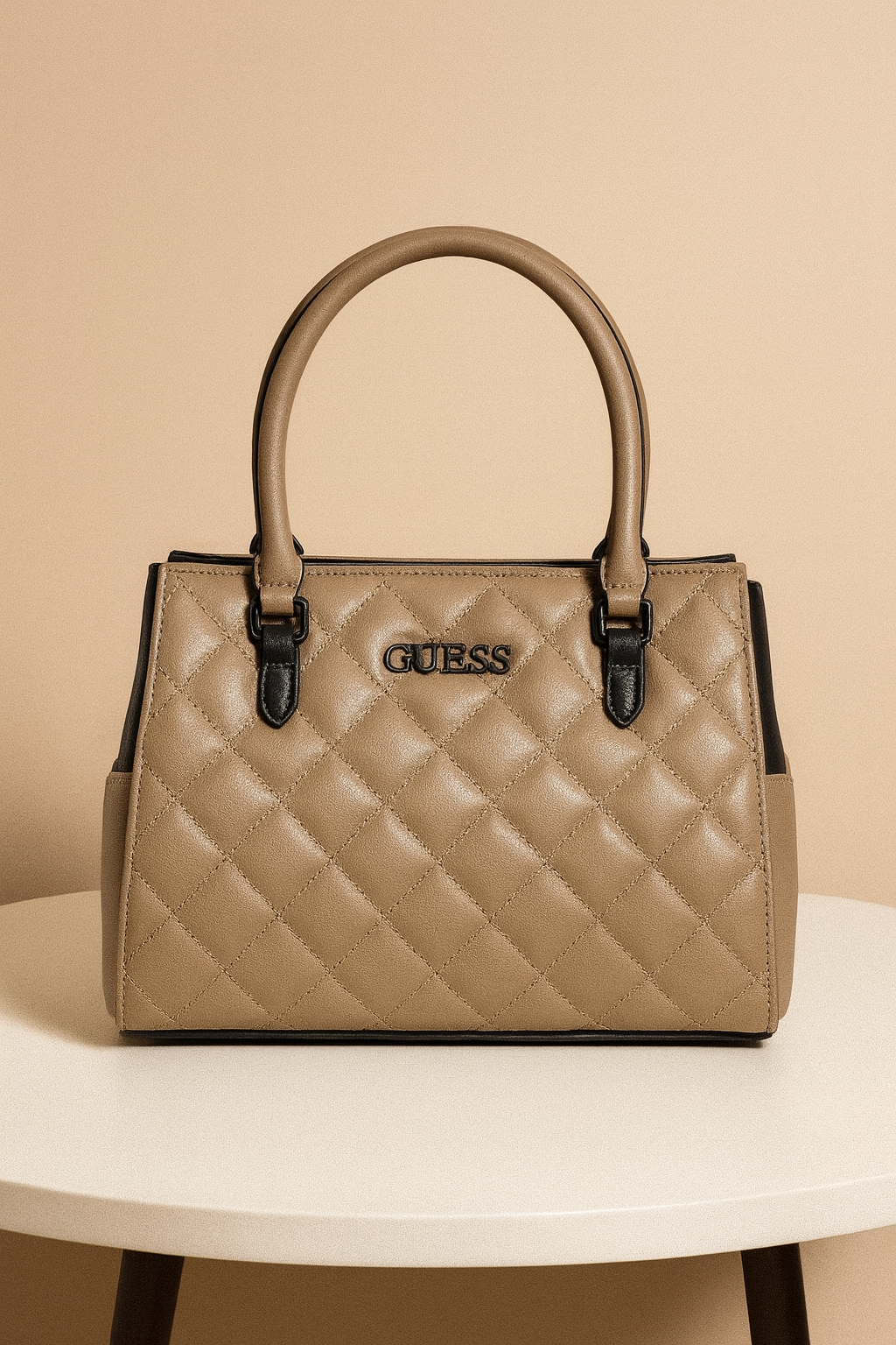 Quilted Leather Tote Bag for Women - Stylish Handbag with Dual Handles