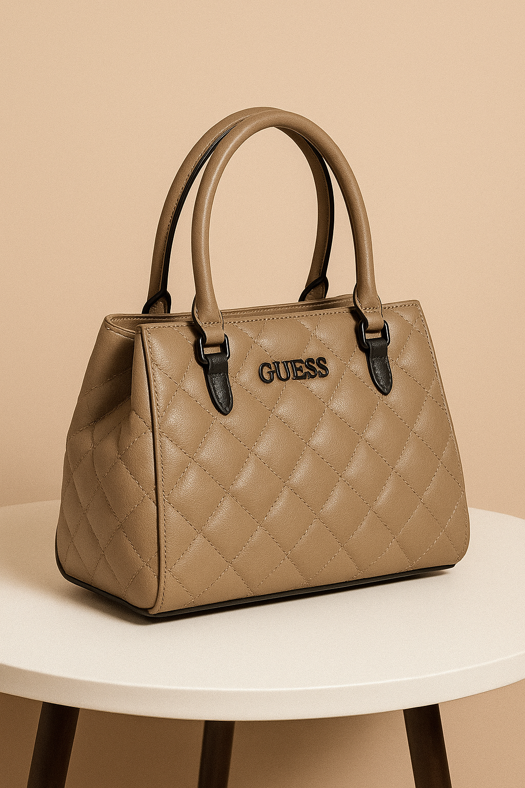 Quilted Leather Tote Bag for Women - Stylish Handbag with Dual Handles