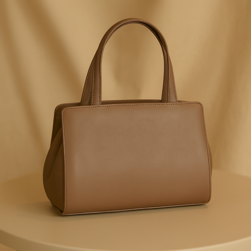 Beige Classic Tote Bag for Women - Premium PU Leather Elegant Handbag