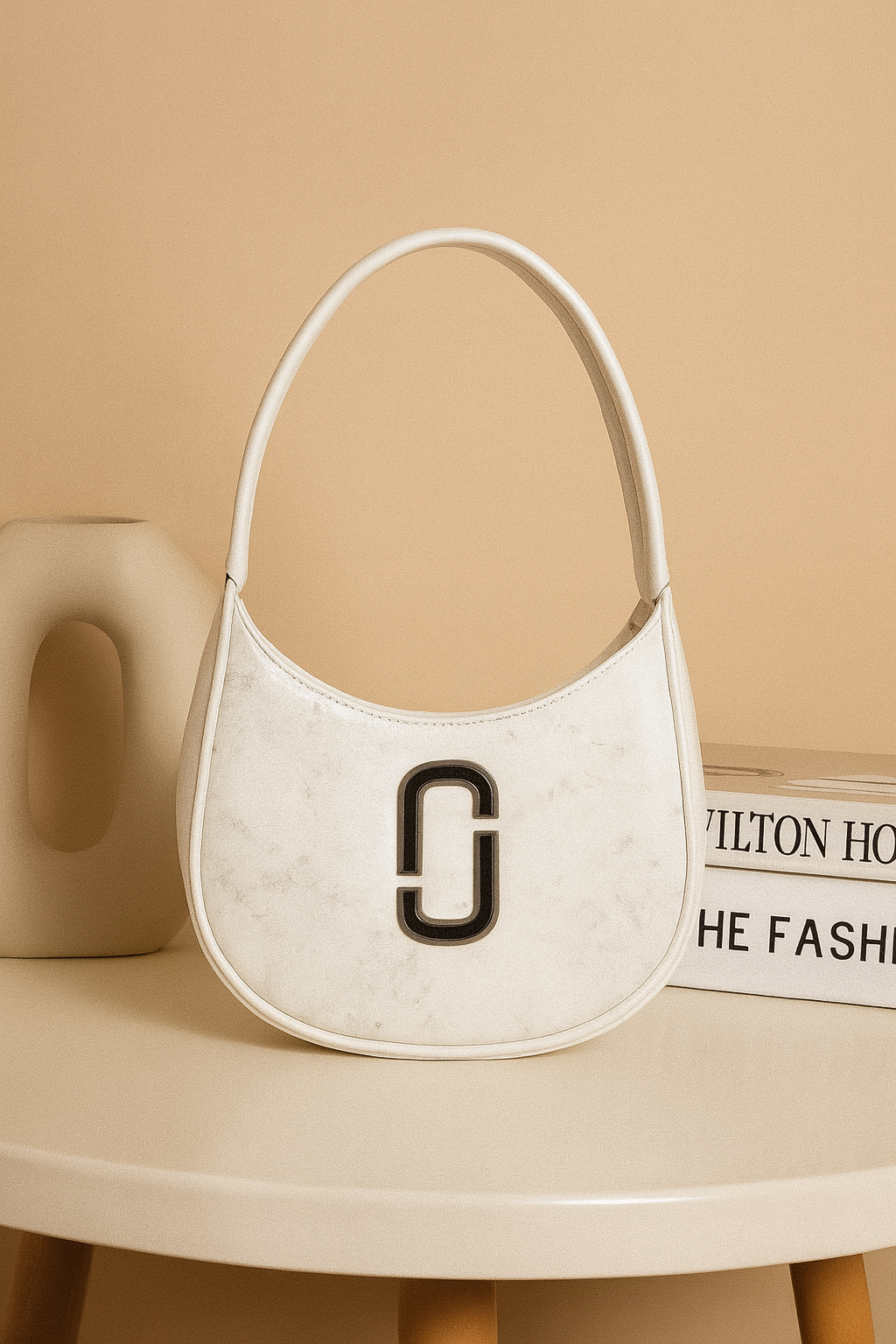 Black Oval Shoulder Bag for Women - Premium PU Leather Stylish Handbag