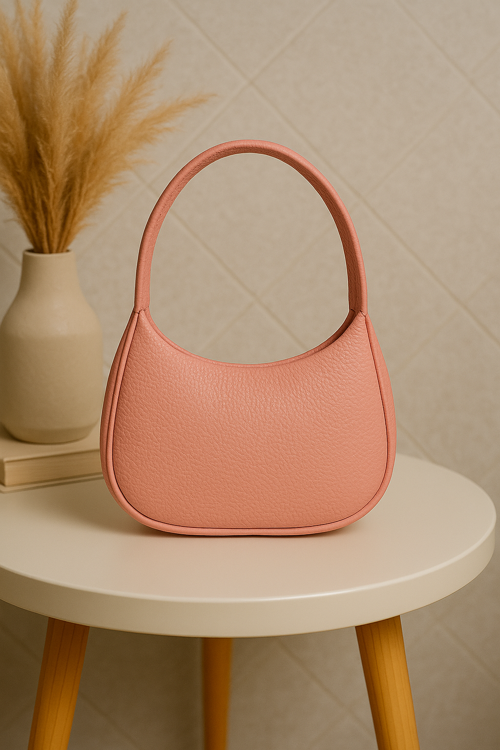 Black Oval Shoulder Bag for Women - Premium PU Leather Stylish Handbag