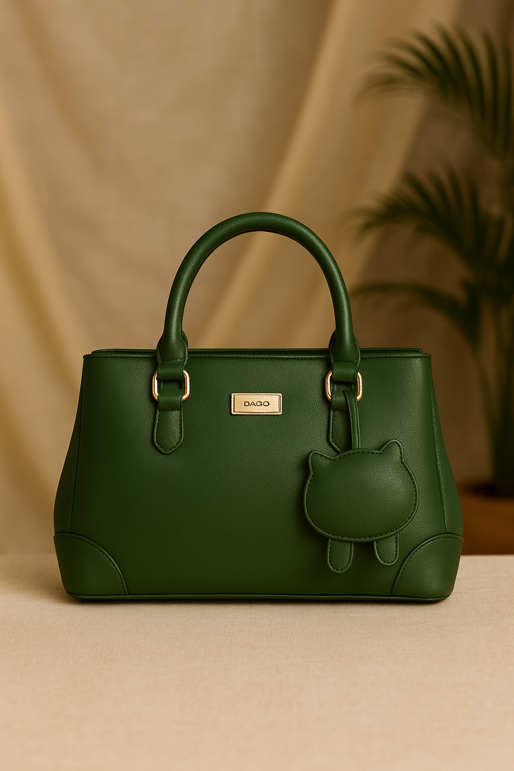Elegant Structured Black Leather Handbag with Golden Accents | Luxury Women's Tote