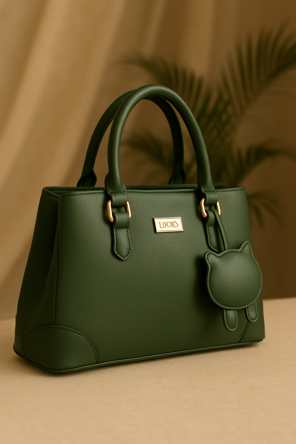 Elegant Structured Black Leather Handbag with Golden Accents | Luxury Women's Tote