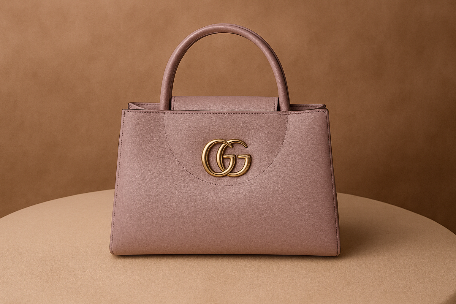 Premium Black Leather Handbag with Golden GG Logo | Luxury Women's Purse