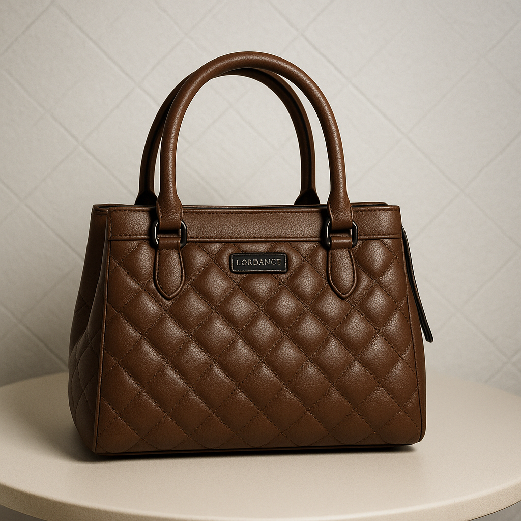 Quilted Leather Tote Bag for Women - Stylish Handbag with Dual Handles