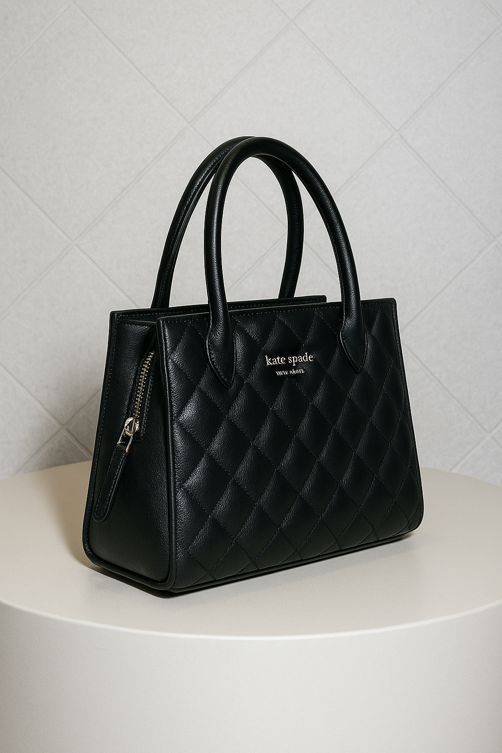 Quilted Leather Tote Bag for Women - Stylish Handbag with Dual Handles