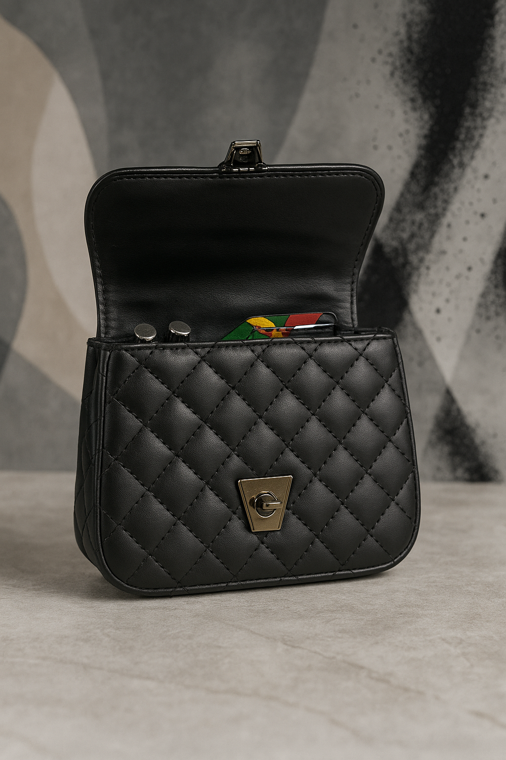 Rivaara Luxe Quilted Elegance Sling Bag – Black
