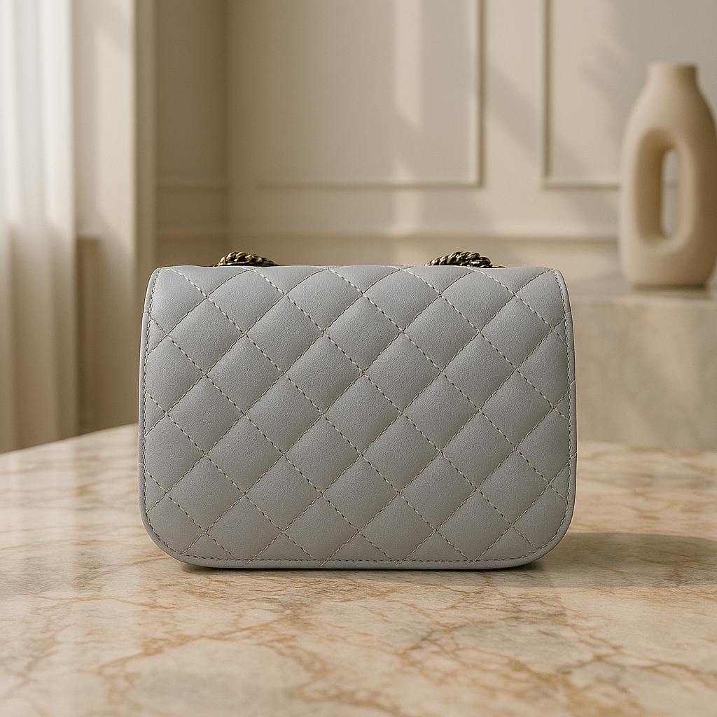 Rivaara Luxe Quilted Elegance Sling Bag – Gray