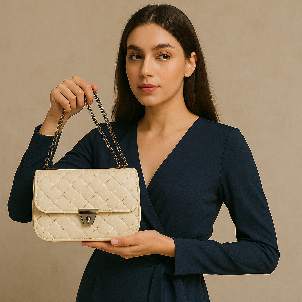 Rivaara Luxe Quilted Elegance Sling Bag – Black