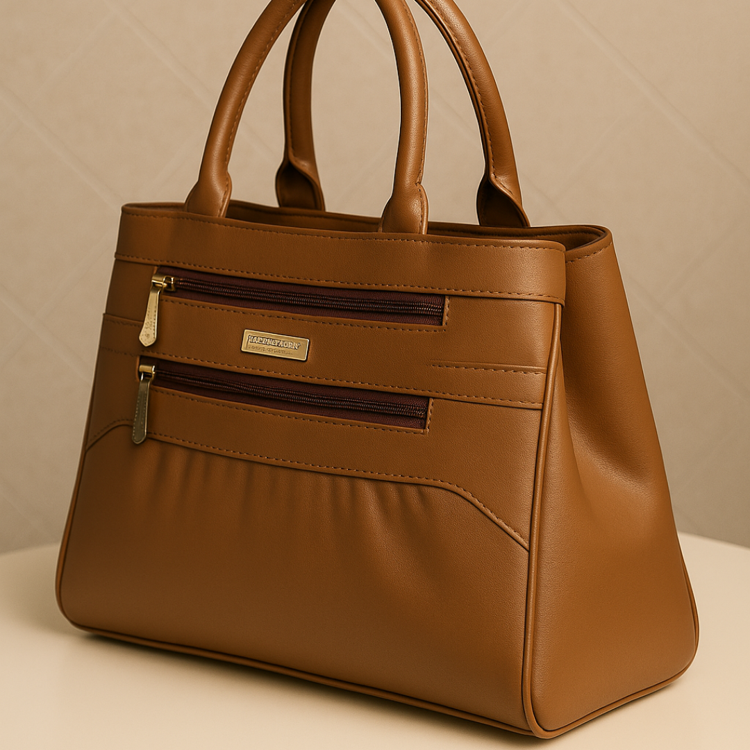 Blush Structured Tote Tan Handbag For Women