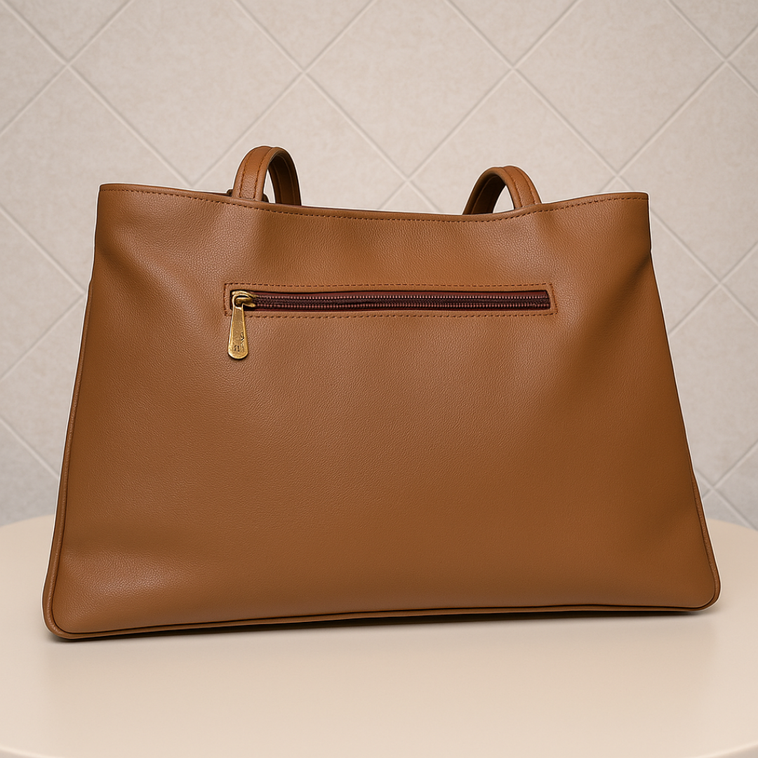 Blush Structured Tote Tan Handbag For Women