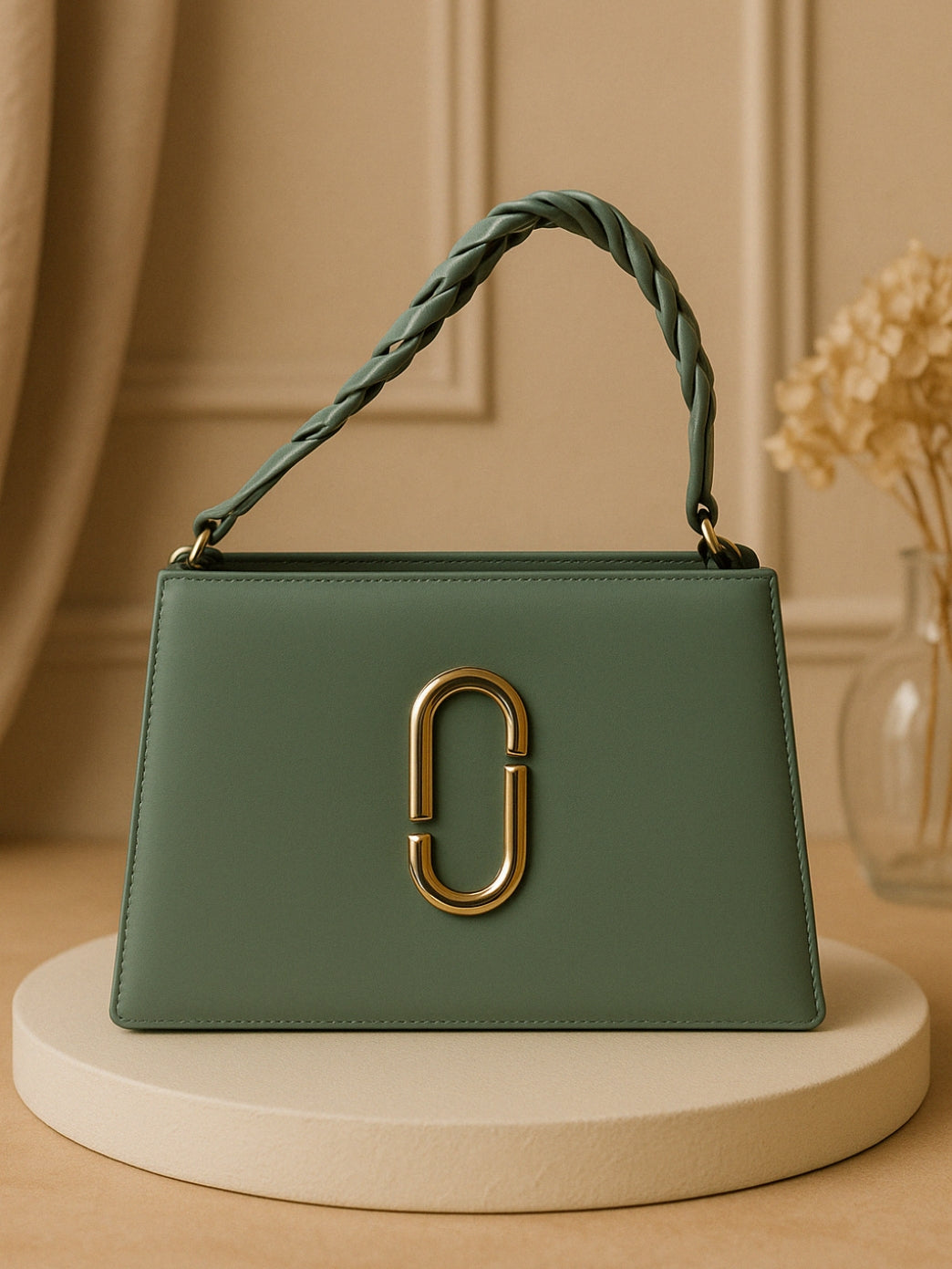 Trendy Light Green Leather Handbag for Women - Elegant & Modern Design