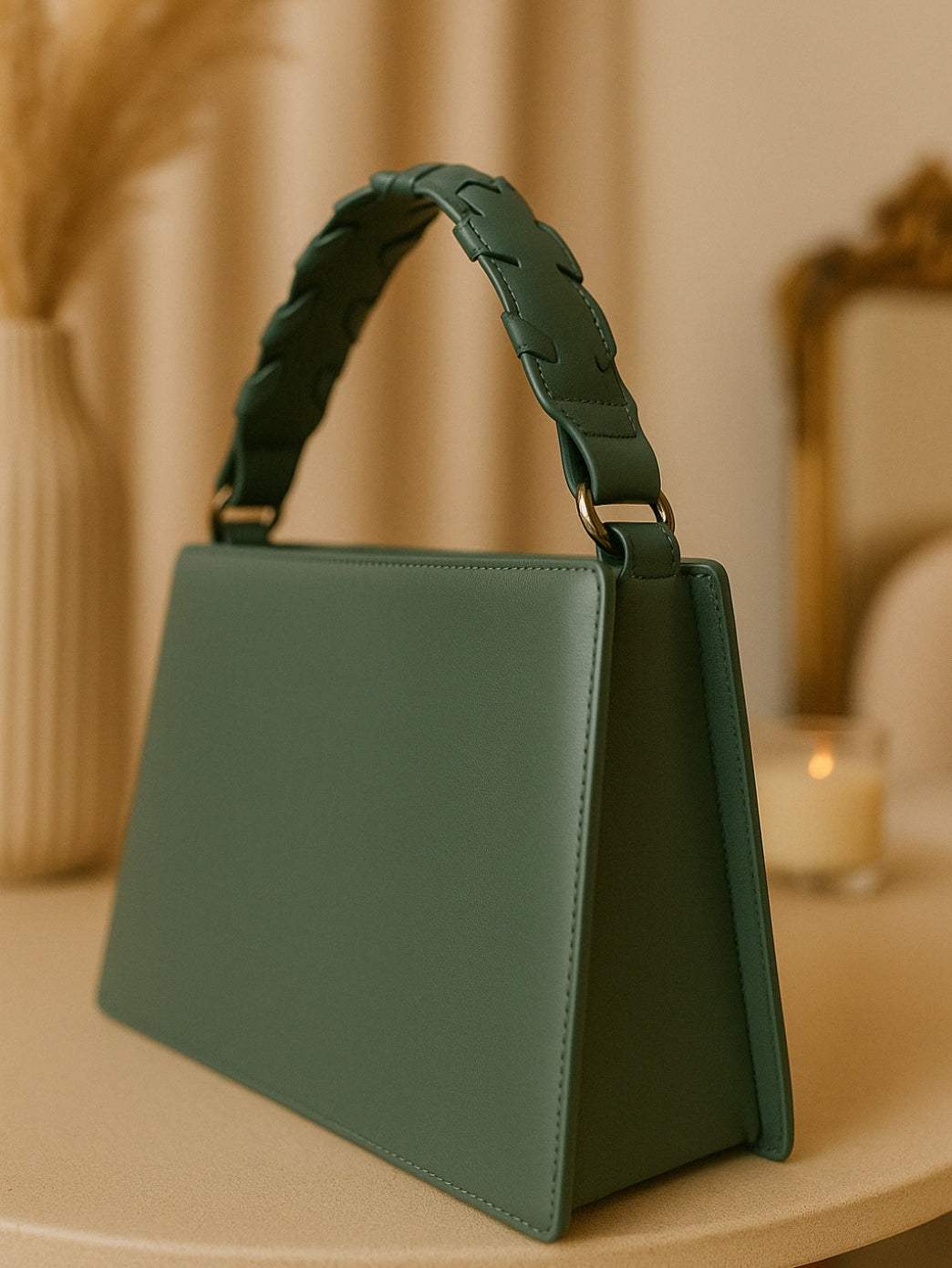 Trendy Light Green Leather Handbag for Women - Elegant & Modern Design