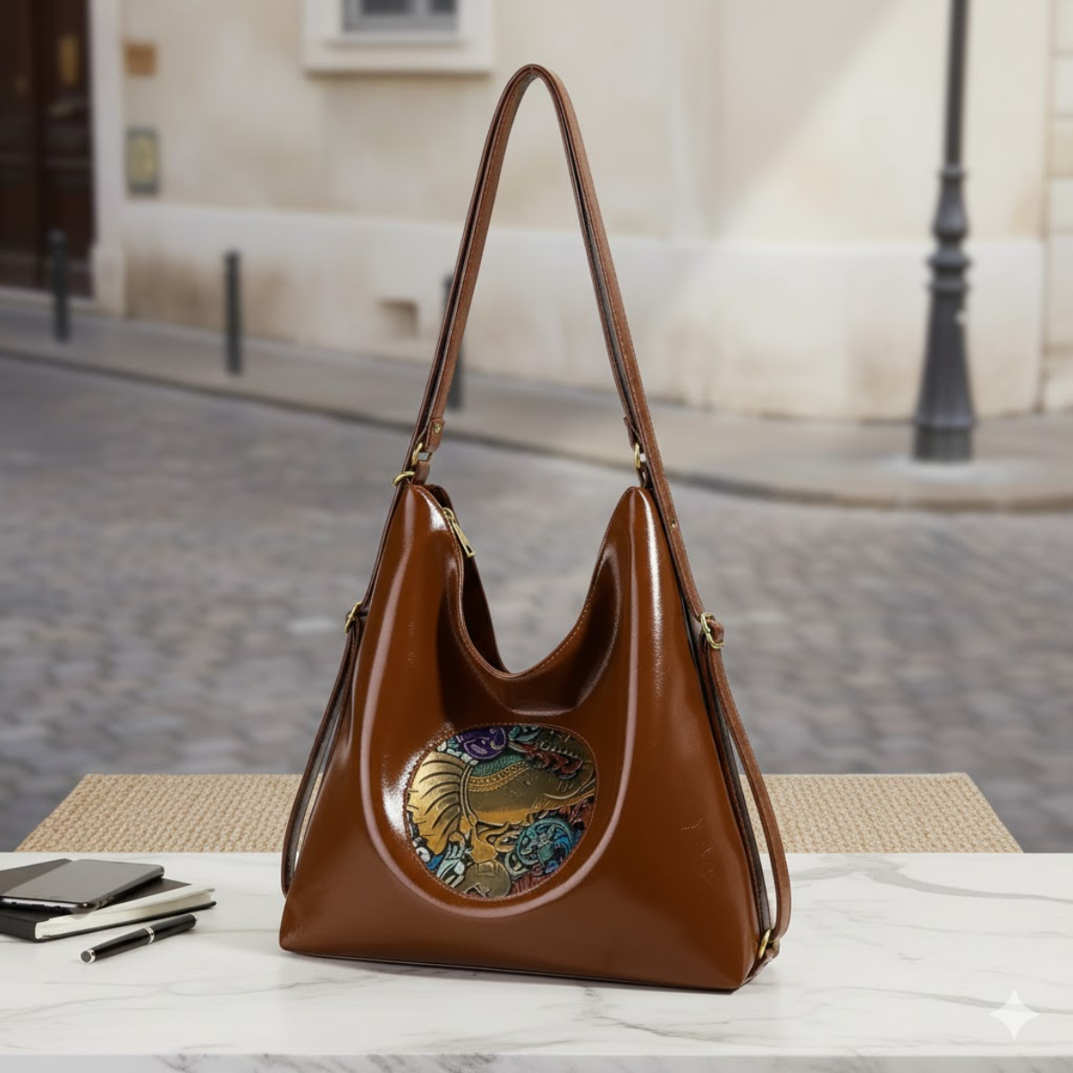 Artistic Leather Tote Bag