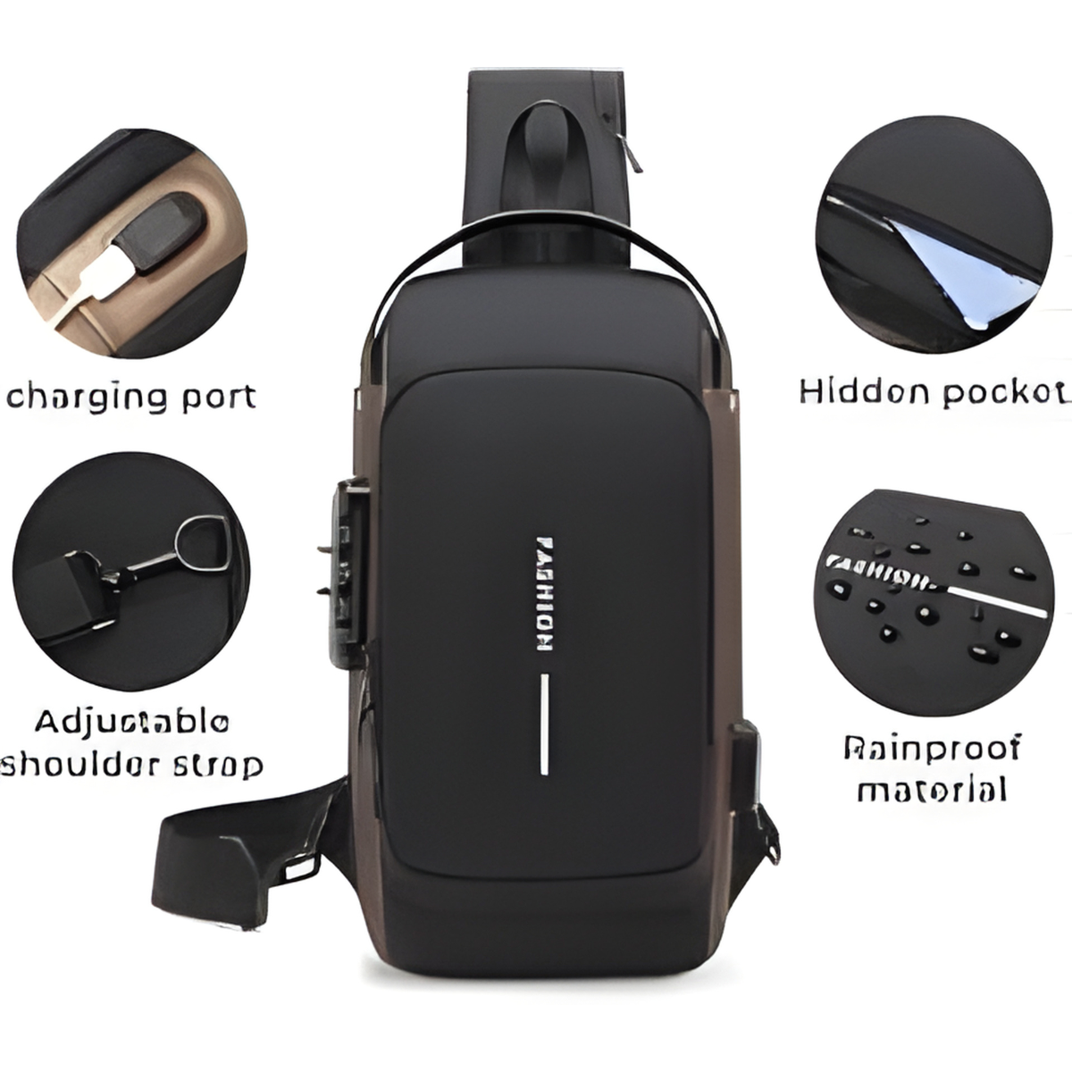 Anti-Theft USB Charging Sling Bag