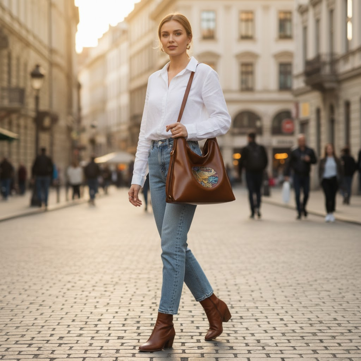 Artistic Leather Tote Bag