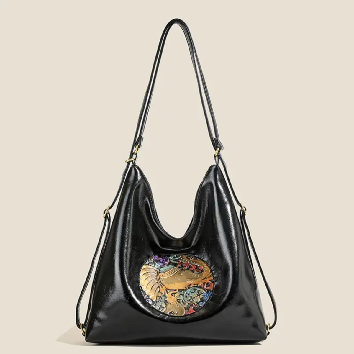 Artistic Leather Tote Bag