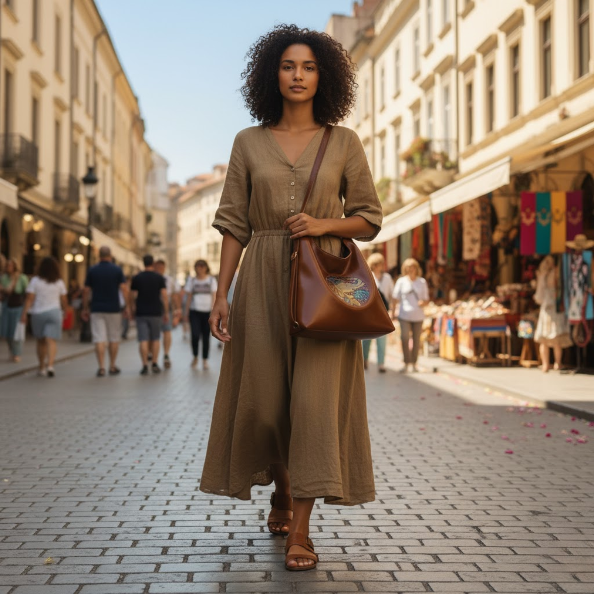 Artistic Leather Tote Bag