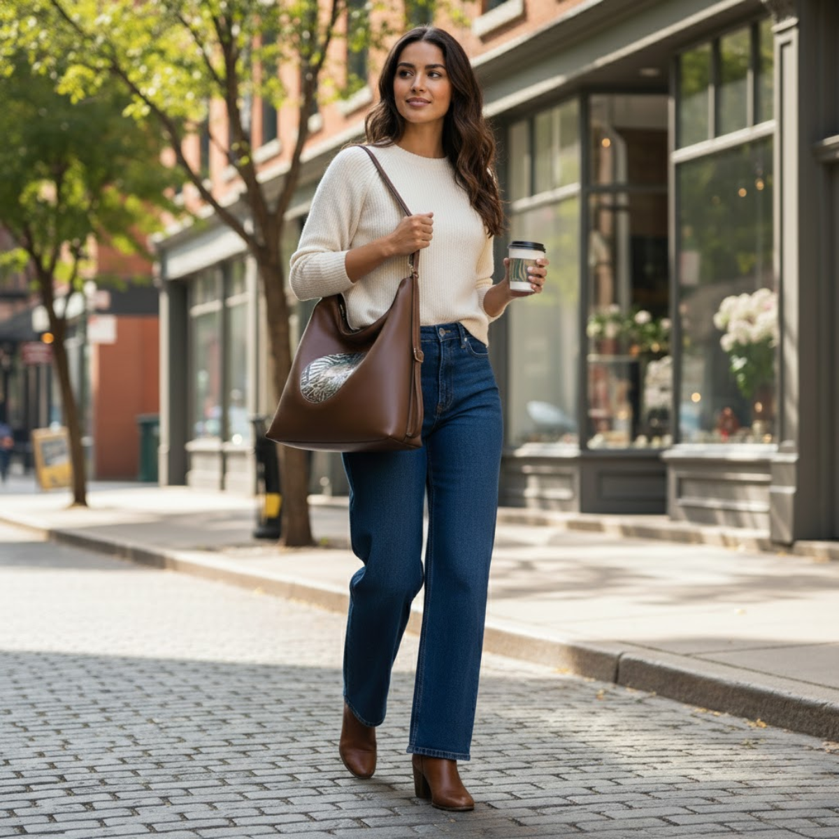 Artistic Leather Tote Bag