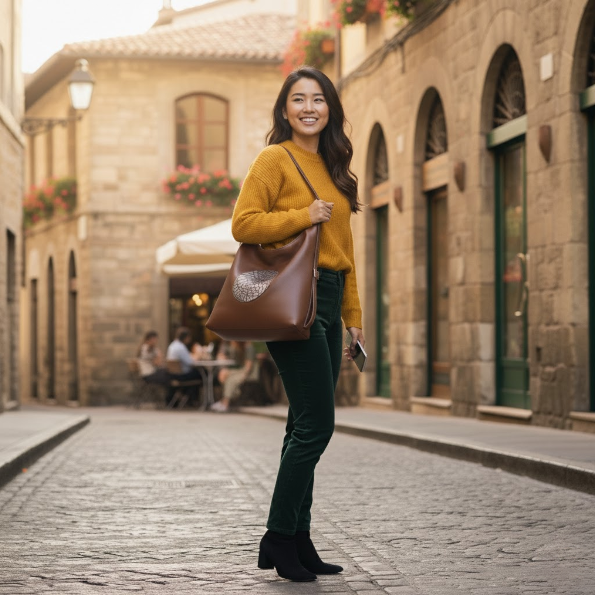 Artistic Leather Tote Bag