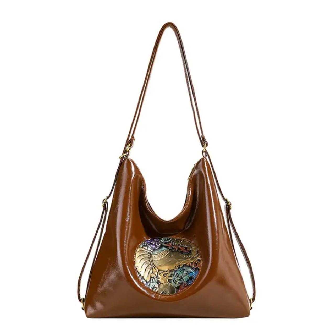 Artistic Leather Tote Bag